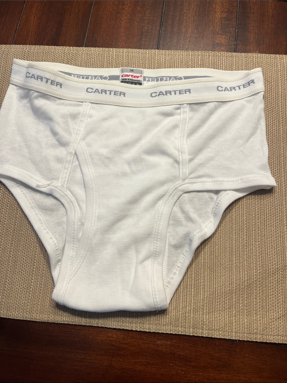 Carter mens Classic White Briefs -dubble seat back panel